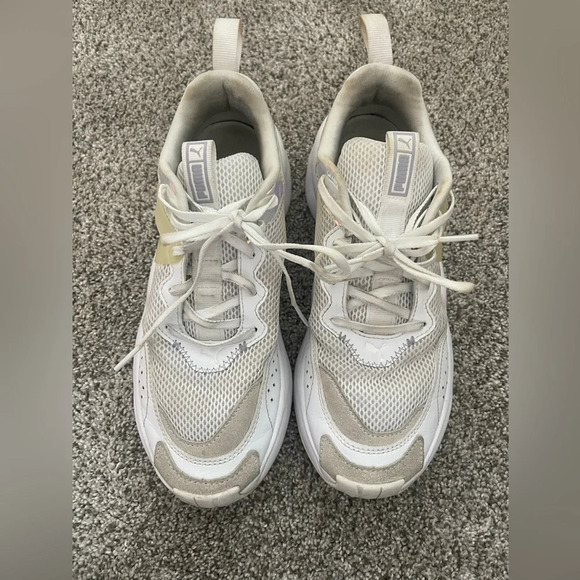 Puma Sneaker Shoe Rise Glow White Reflective Iridescent Women’s  Size 8 Retro - Picture 2 of 8